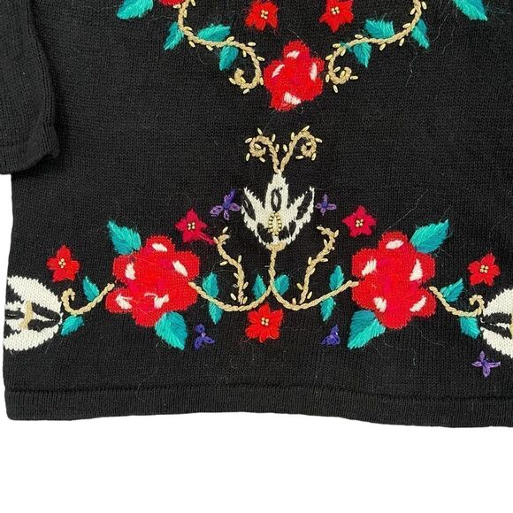 Vintage Jaclyn Smith Christmas Sweater Metallic Embroidered Beaded Women's M - Picture 3 of 11